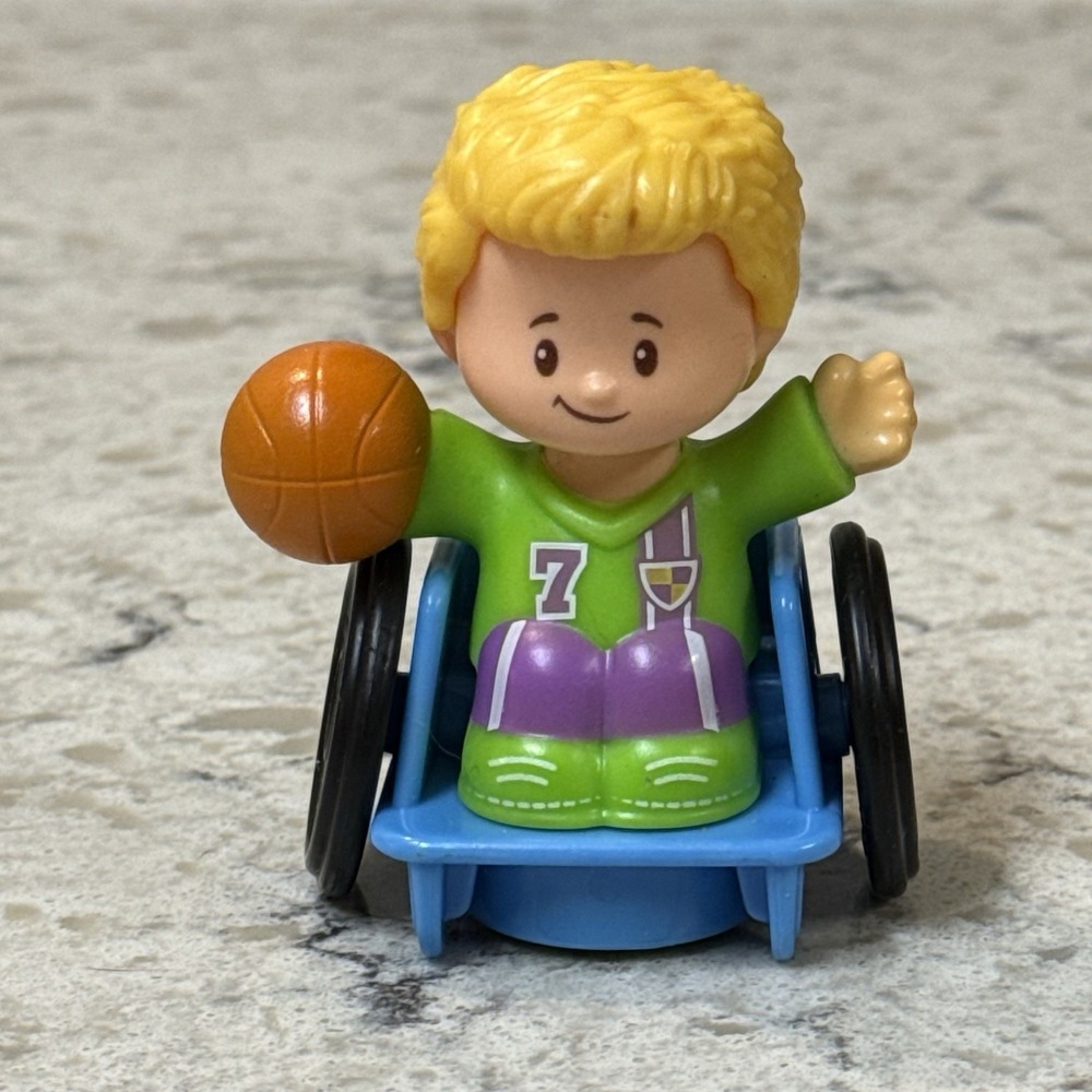 Fisher Price Little People Josh Basketball Wheelchair Blonde Boy Purple 7 2016